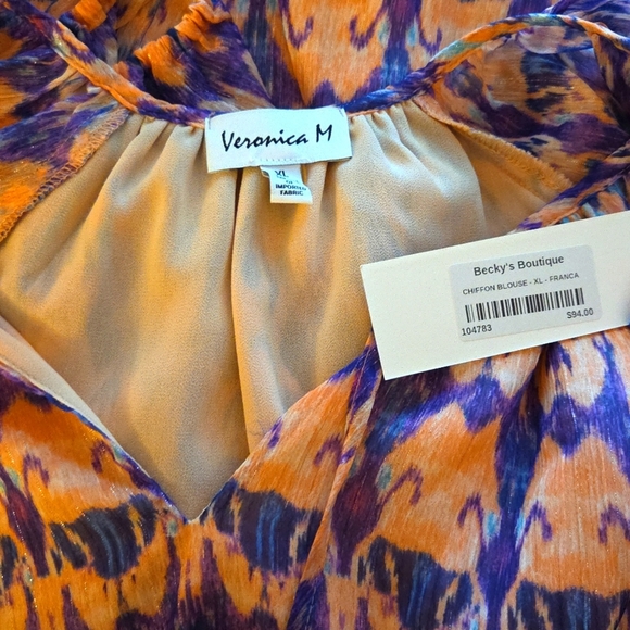 🇺🇸 Veronica M NWTs Chiffon Blouse - Picture 5 of 5
